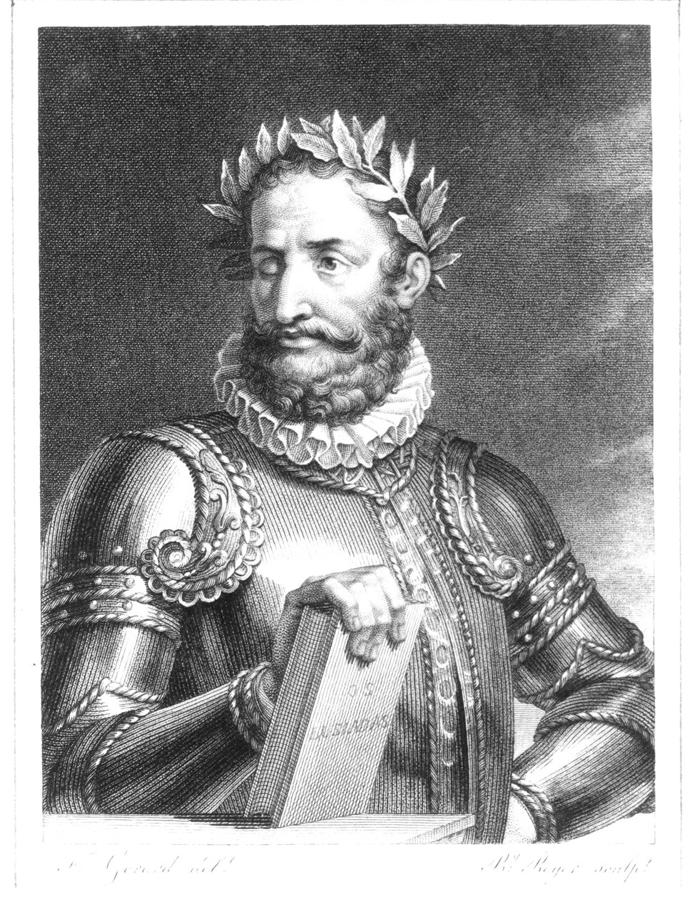 Luiz Vaz de Camoes (1524-1580) graverad av B. Roger av Baron François Pascal Simon Gérard