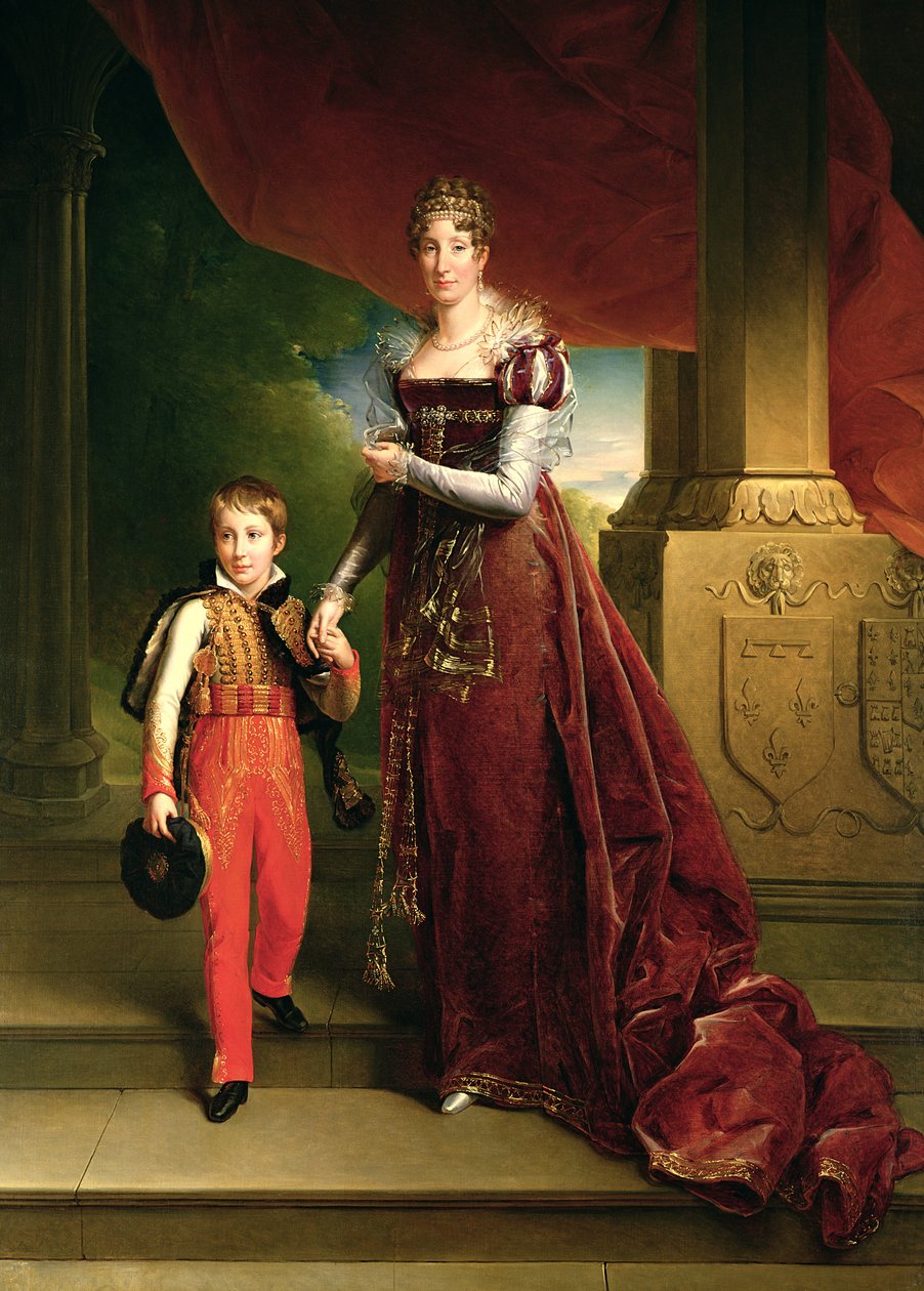 Marie Amelie de Bourbon (1782-1866) hertiginna av Orleans och hennes son, prins Ferdinand (1810-42) hertig av Chartres av Baron François Pascal Simon Gérard