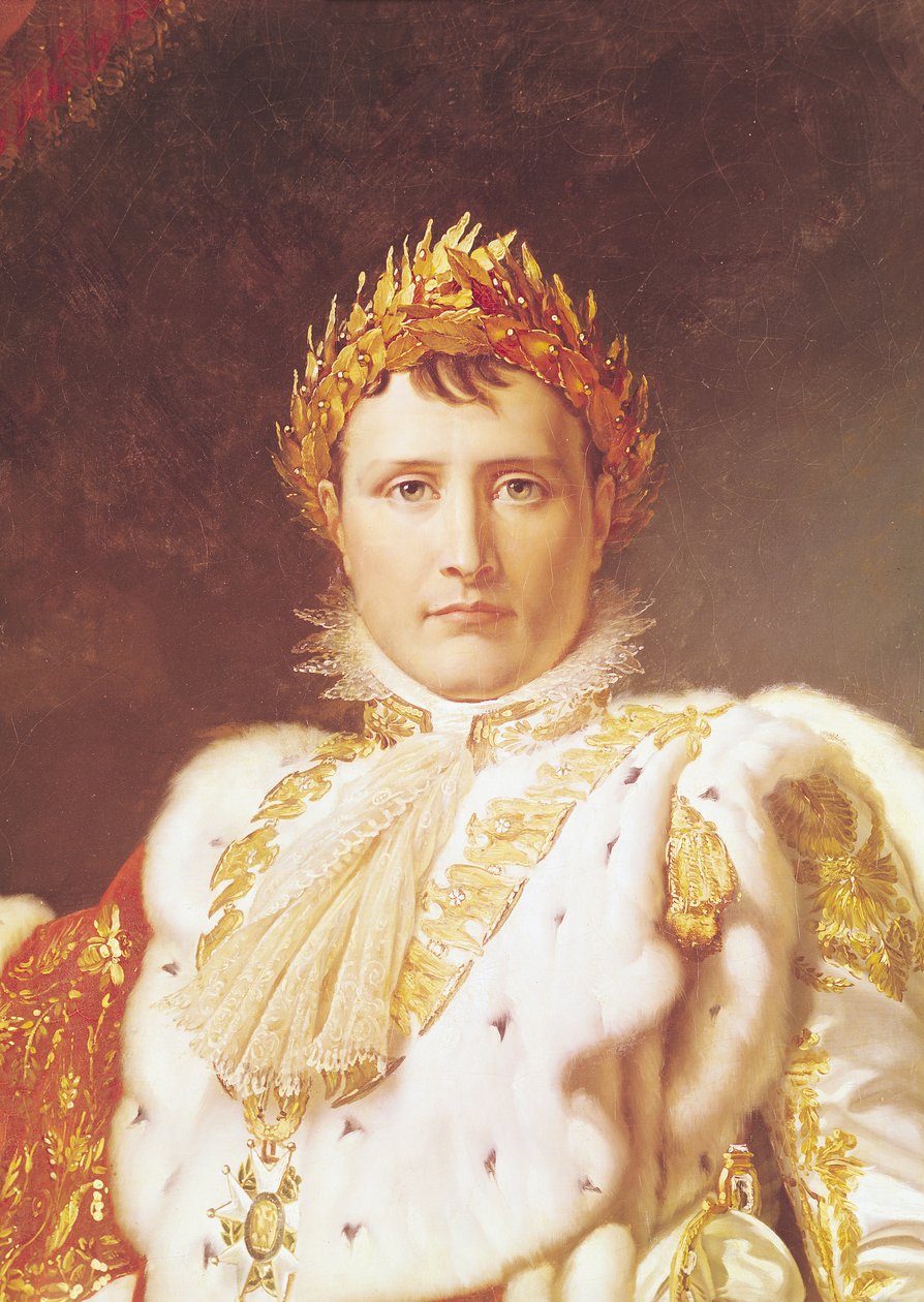 Napoleon I (1769-1821) i Coronation Robes, ca 1804 (detalj av 57327) av Baron François Pascal Simon Gérard