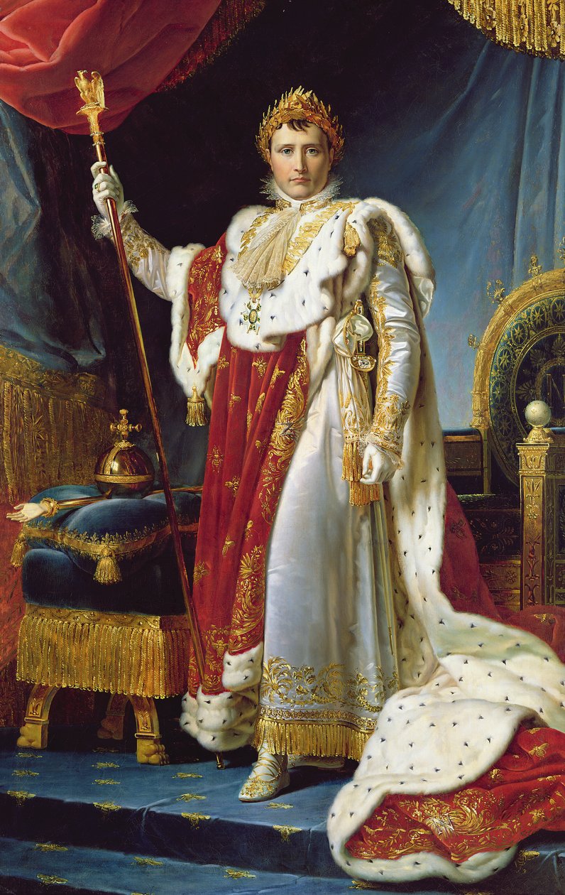 Napoleon I i sin kröningsdräkt, ca 1804, av Baron François Pascal Simon Gérard
