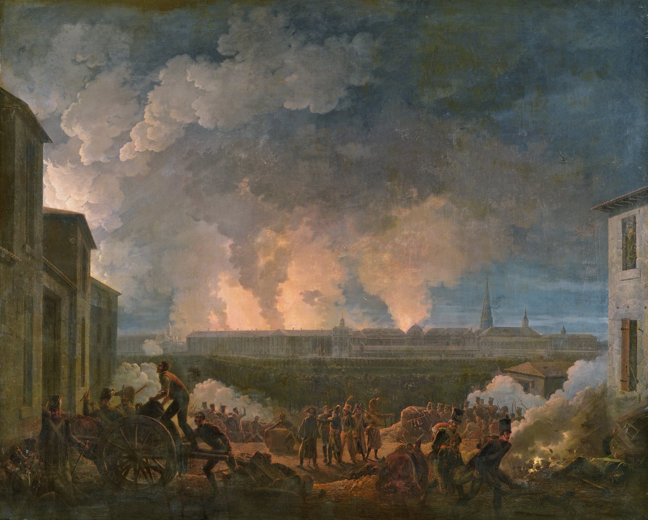 Den franska arméns bombning av Wien, 11 maj 1809 av Baron Louis Albert Bacler d