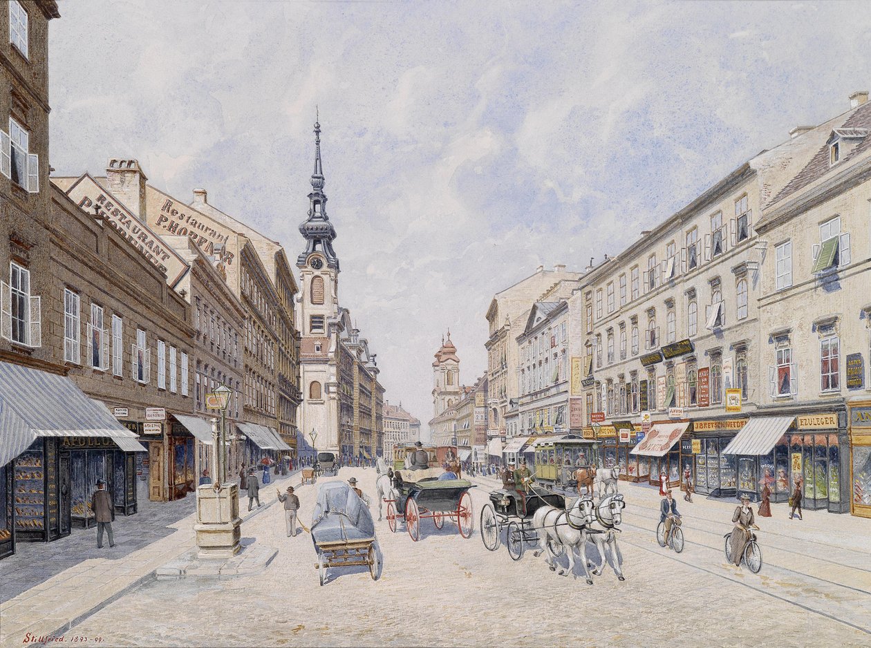 Die innere Mariahilferstraße av Baron Raimund von Stillfried