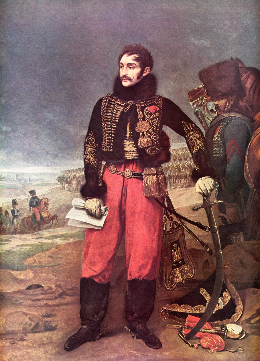 Porträtt av Antoine-Charles-Louis, Comte de Lasalle av Baron Antoine Jean (after) Gros