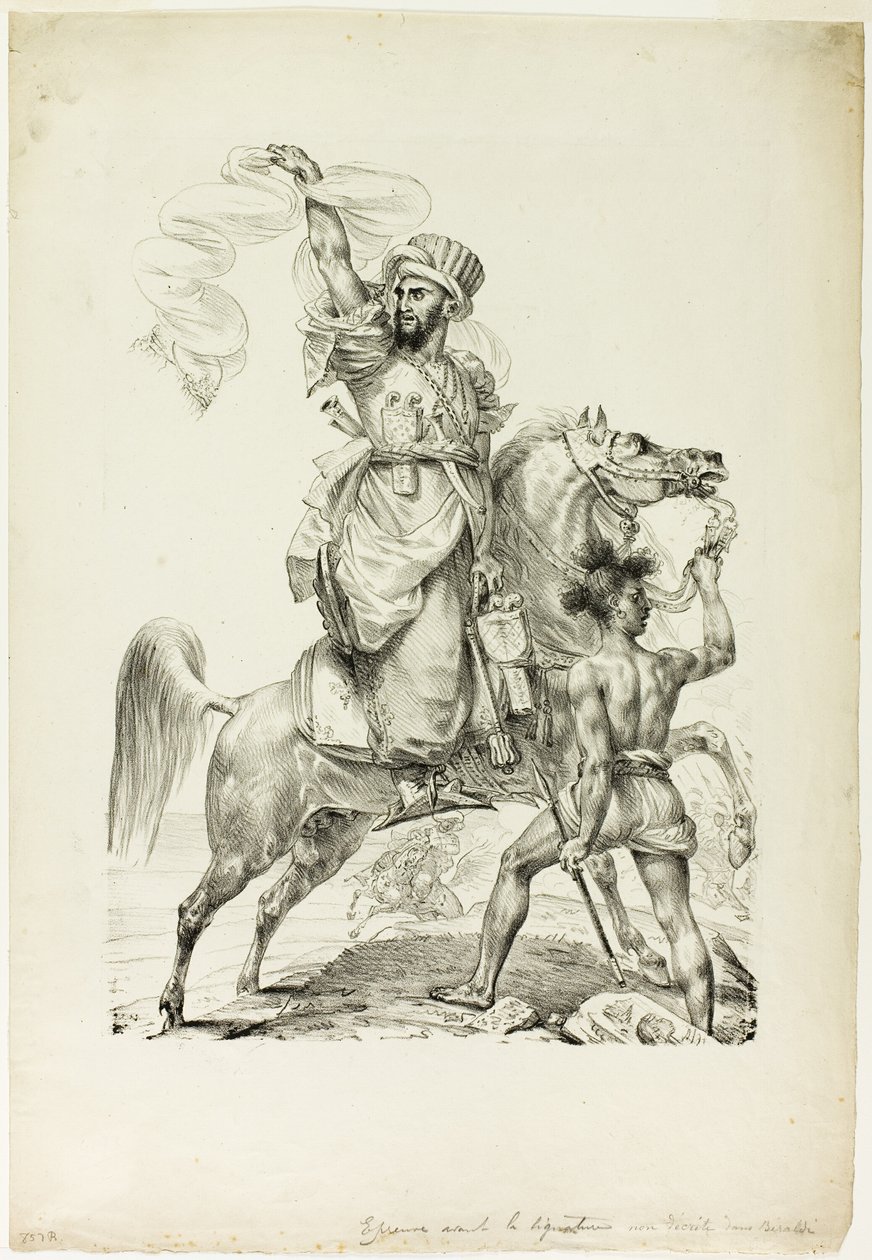 Beriden Mameluke-hövding ropar på hjälp av Baron Antoine Jean Gros