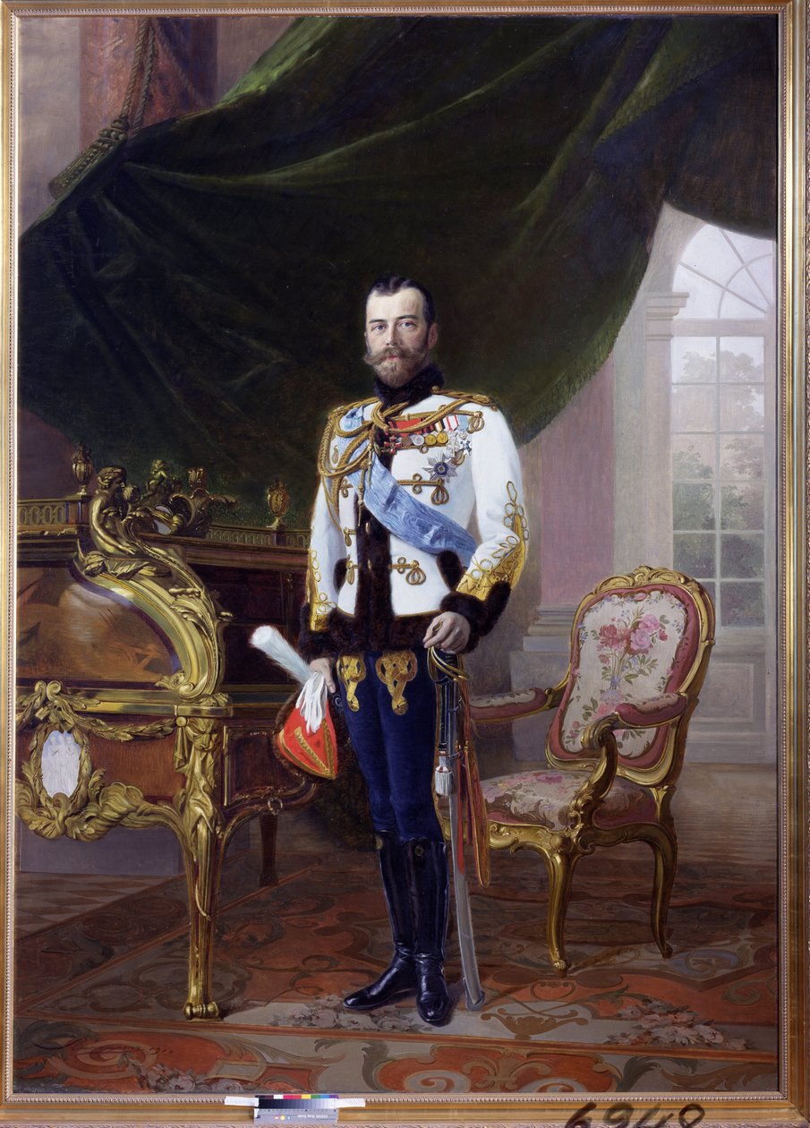 Porträtt av kejsar Nicholas II (1868-1918) av Baron Ernest Friedrich von Liphart