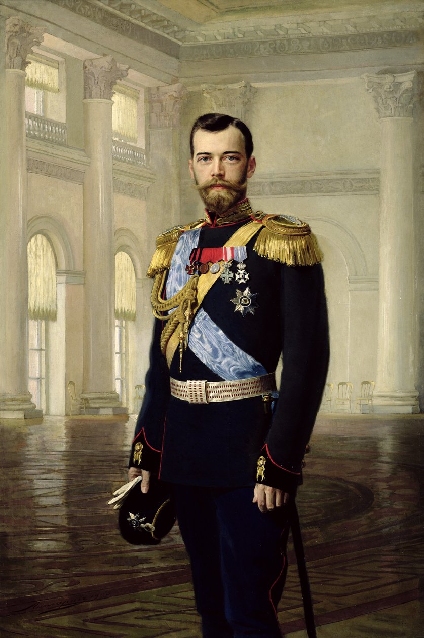 Porträtt av kejsar Nicholas II av Baron Ernest Friedrich von Liphart