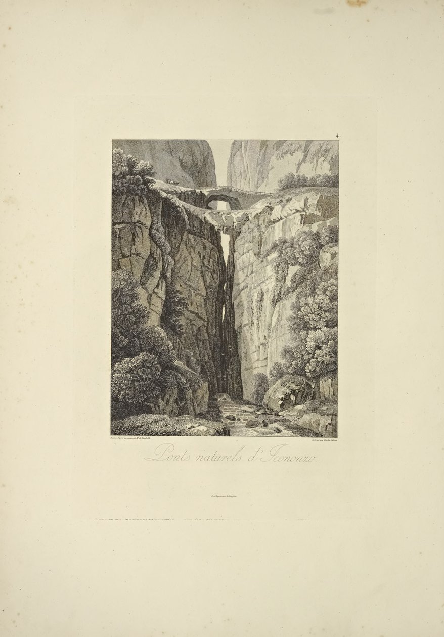 Natural Bridges of Icononzo, illustration från "Views of the Cordilleras and Monuments of the Native Peoples of America" ​​av Alexander von Humboldt och Aime Bonpland, 1813 av Baron Friedrich Alexander von Humboldt