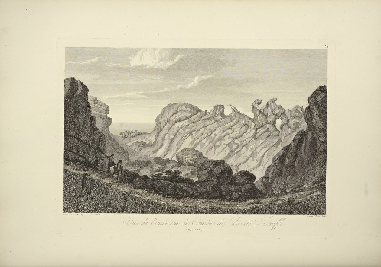 Utsikt över det inre av kratern på toppen av Teneriffa, ritad av Gmelin, illustration från "Views of the Cordilleras and Monuments of the Indigenous Peoples of America" ​​av Alexander von Humboldt och Aime Bonpland, 1813 av Baron Friedrich Alexander von Humboldt