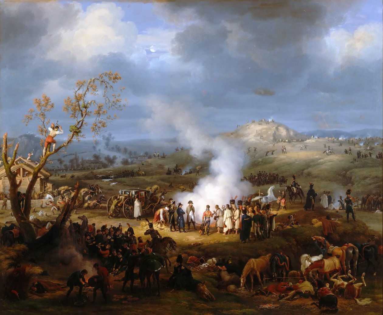 Napoleons bivack på kvällen till Austerlitz, 1 december 1805 av Baron Lejeune Louis François