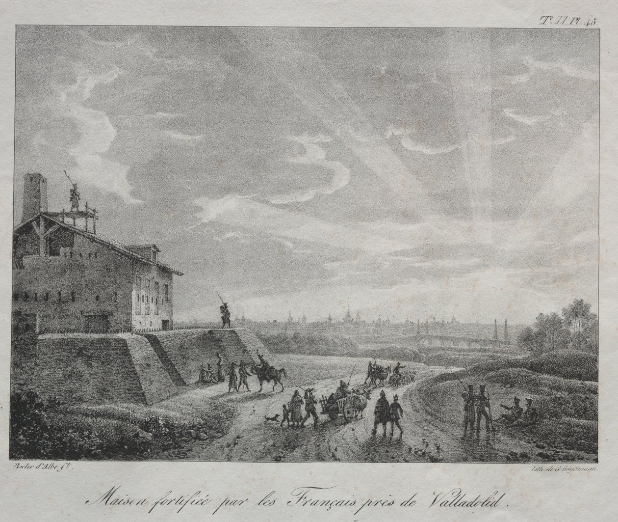 Spansk kampanj: En byggnad befäst av fransmännen nära Valladolid av Baron Louis Albert Guillain Bacler d