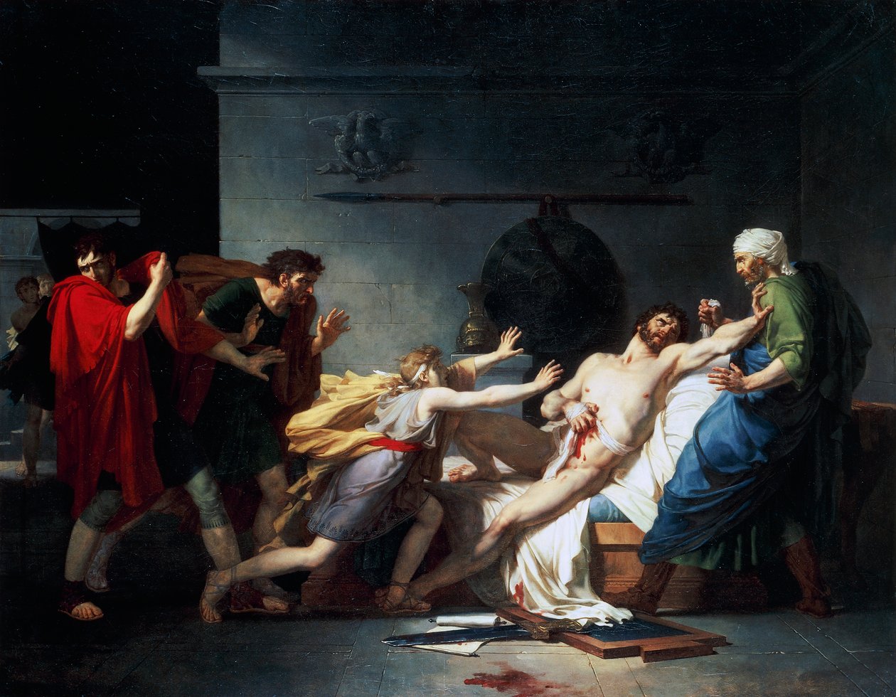 Cato den yngres död, även känd som Uticensis av Baron Pierre Narcisse Guerin