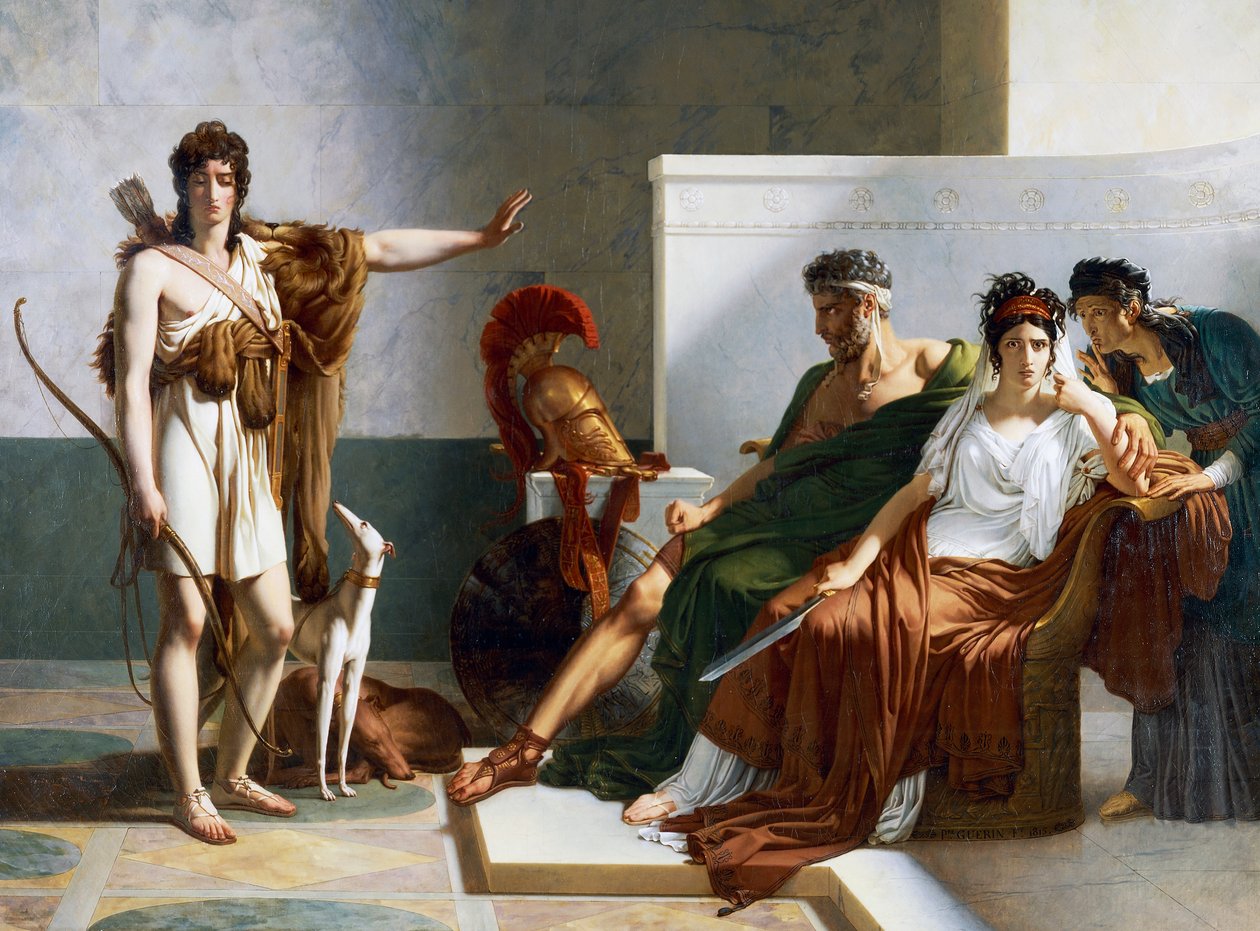 Hippolytus avvisar Phaedras anklagelser, Phaedra och Hippolytus av Baron Pierre Narcisse Guerin