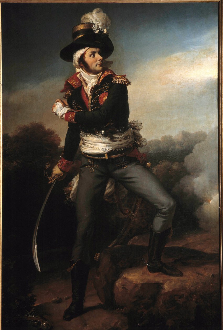 Portrait en pied de Francois Athanase (Francois-Athanase) Charette de la Contrie (1763-1796) general en chief des armys vendeennes Han var en av ledarna för den kontraevolutionära rörelsen som förtrycktes av konventet och den republikanska armén av Baron Pierre Narcisse Guerin