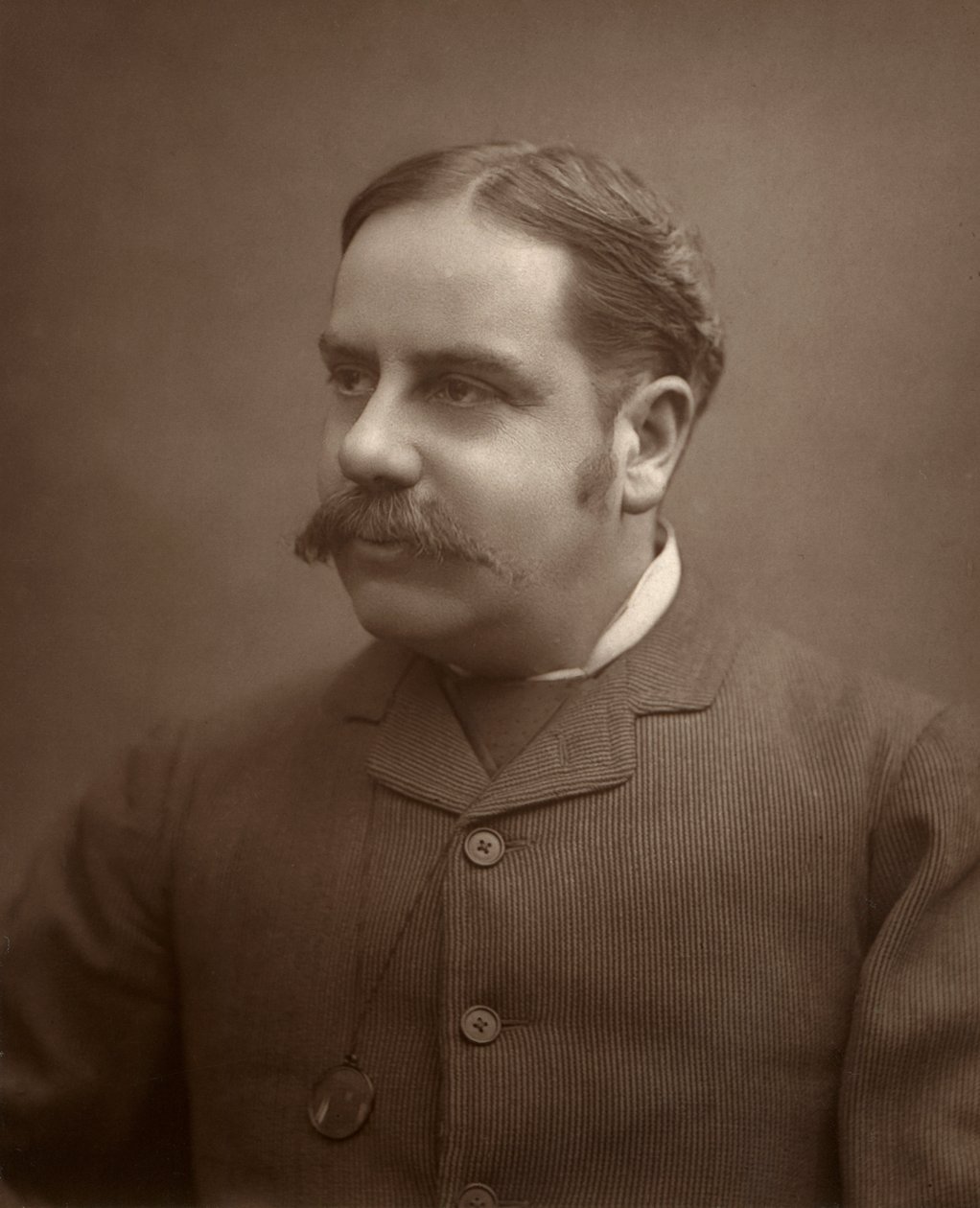 Alfred E Watson, brittisk teaterkritiker, 1886 av Barraud