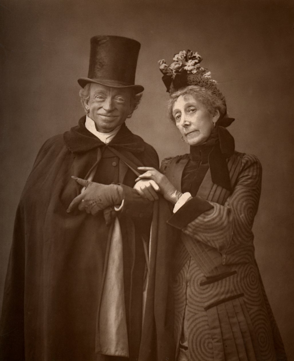 Amerikanska skådespelarna James Lewis och Ann Gilbert i A Night Off, 1886 av Barraud