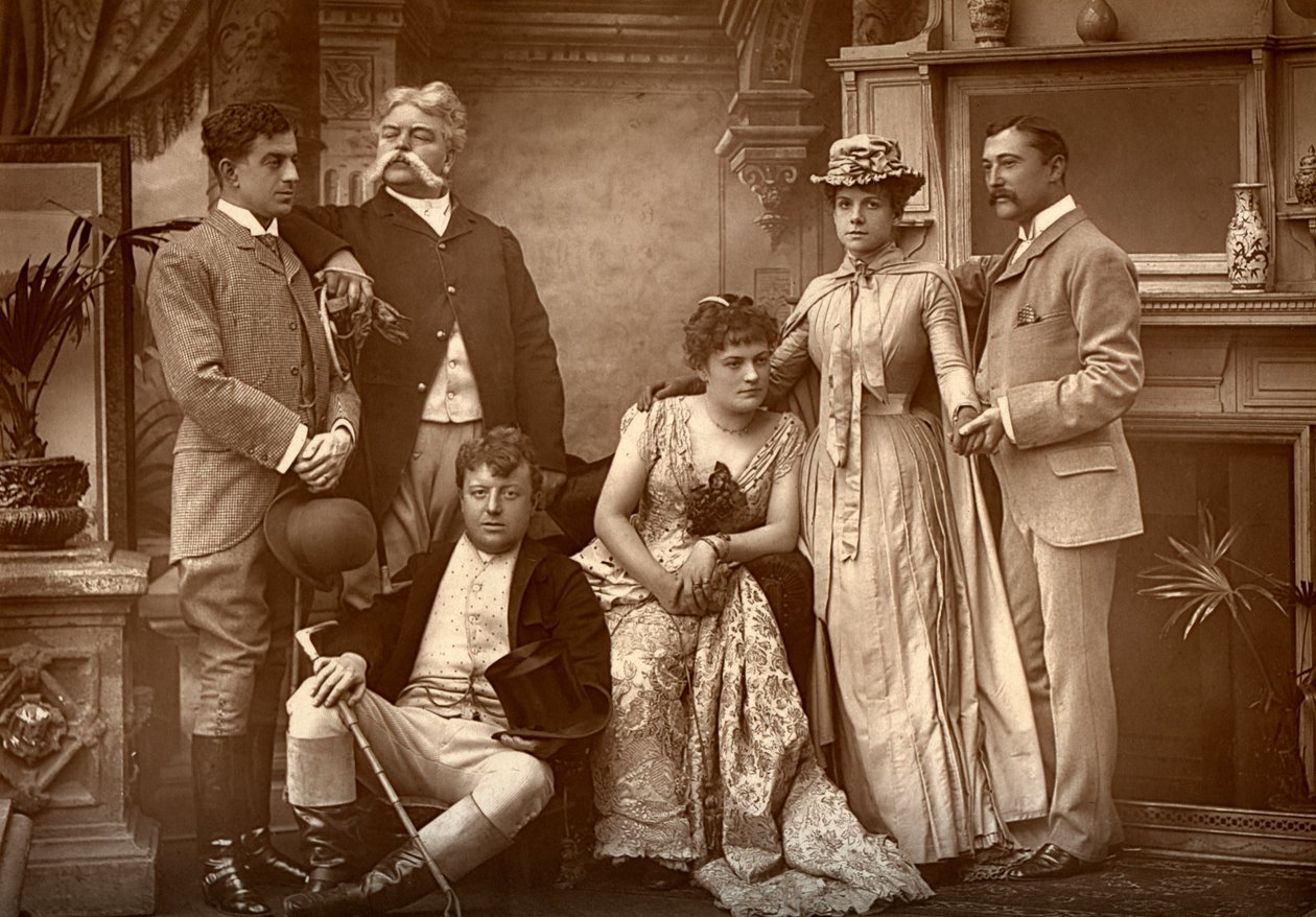 Drury Lane Company i A Run of Luck, på Drury Lane Theatre, London, 1886 av Barraud