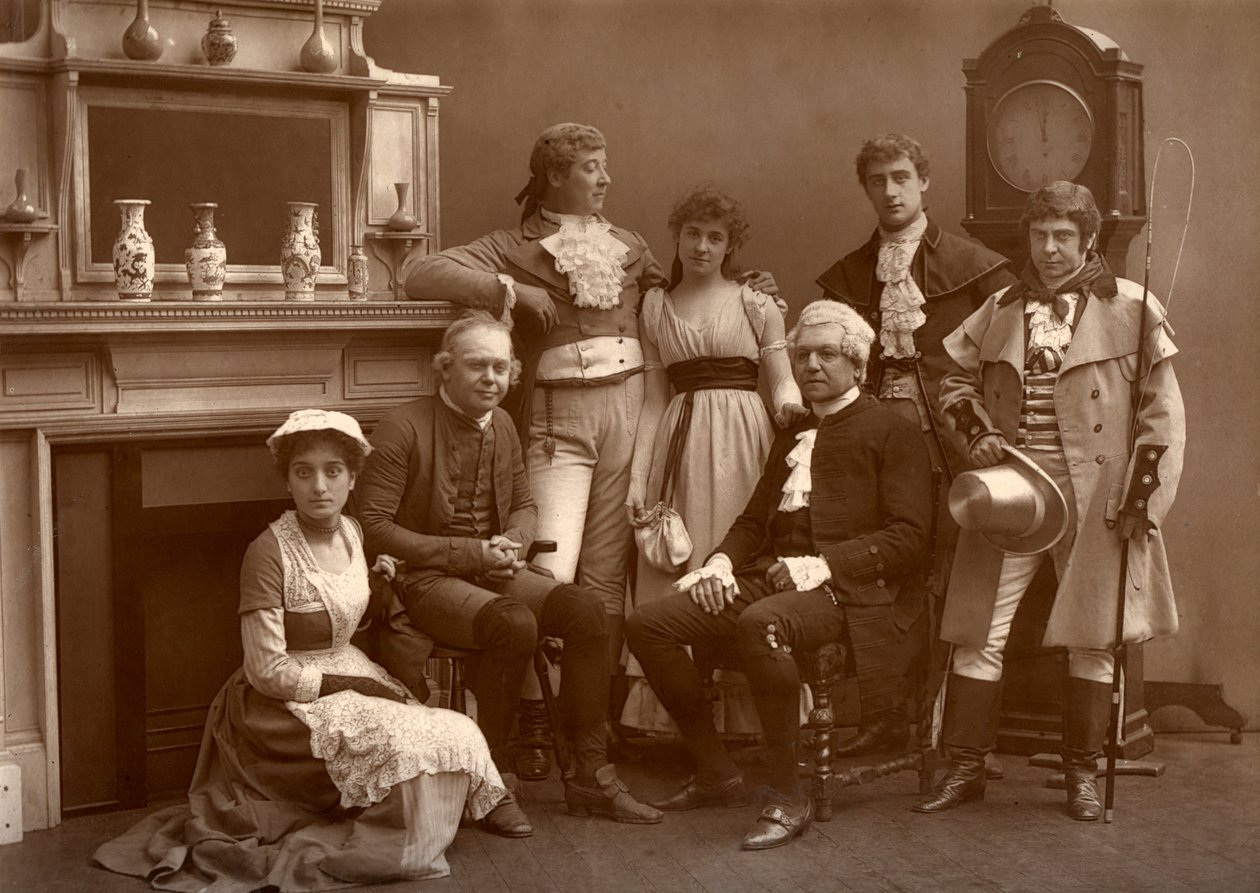 The Vaudeville Company i The Road to Ruin, på Vaudeville Theatre, London, 1886 av Barraud
