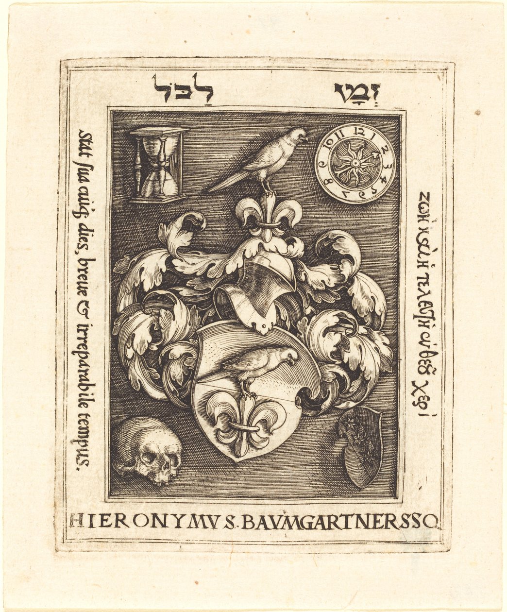 Bokskylt av Hieronymus Baumgartner av Barthel Beham