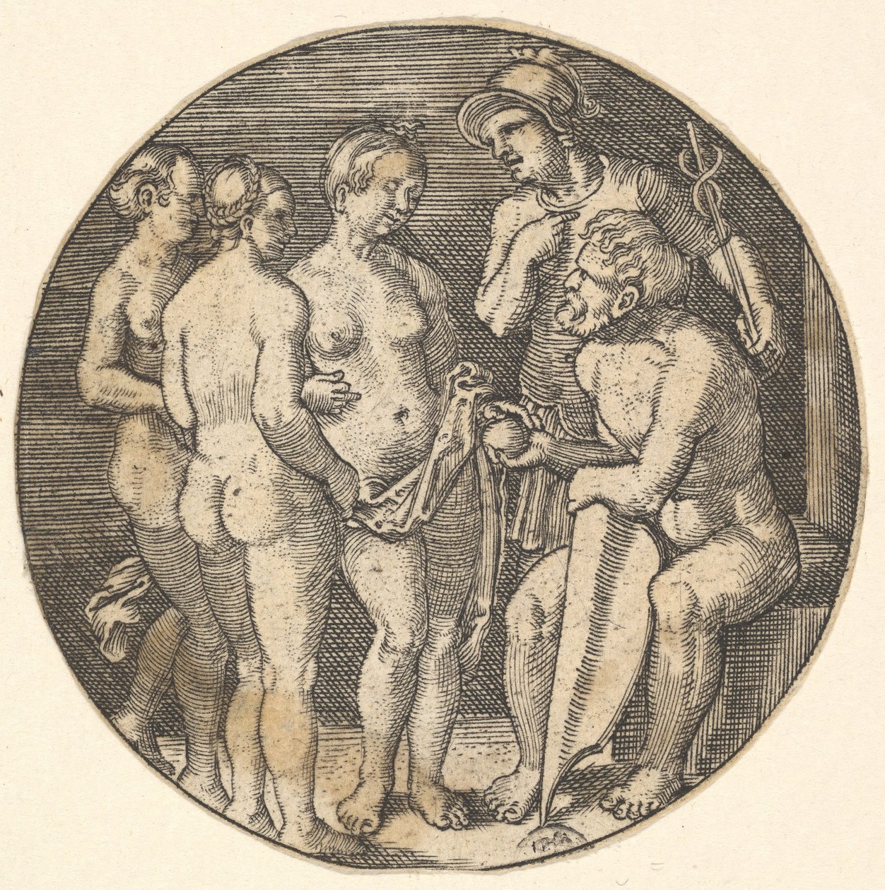 Exemplar av Paris dom, 1500-talet av Barthel Beham
