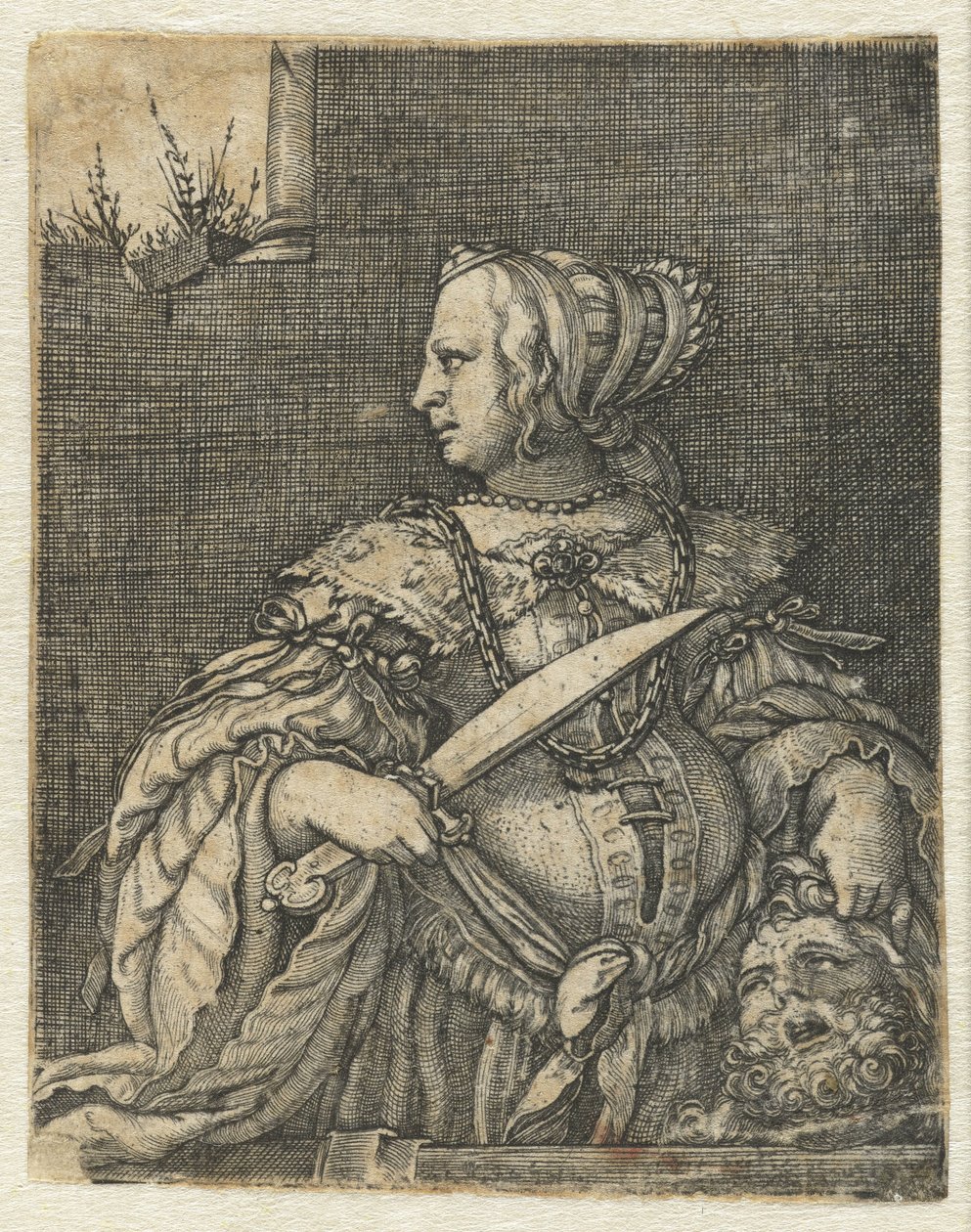 Judith med Holofernes huvud och svärd av Barthel Beham