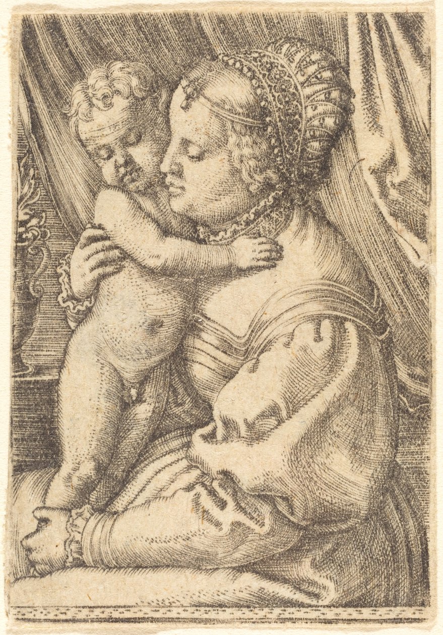 Madonna med blomvas av Barthel Beham