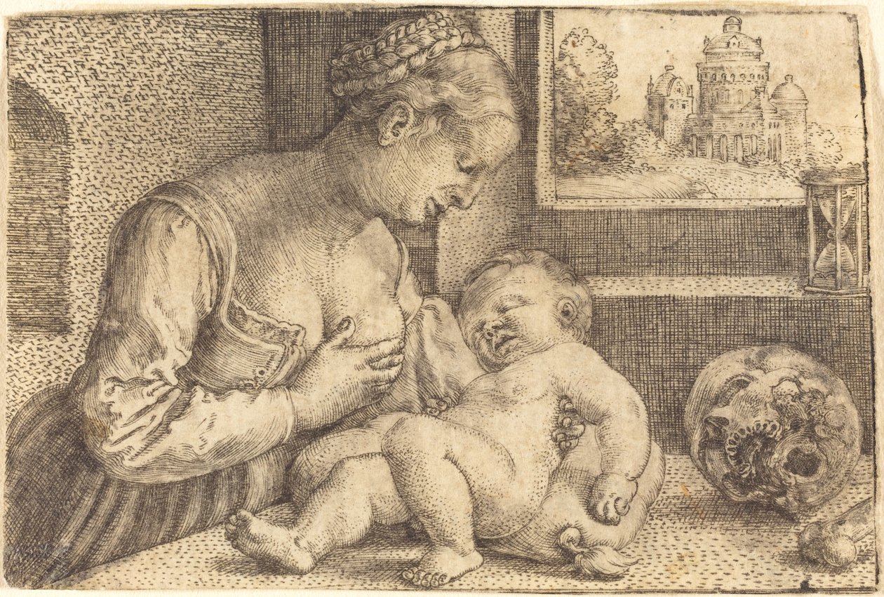 Madonna med skalle av Barthel Beham