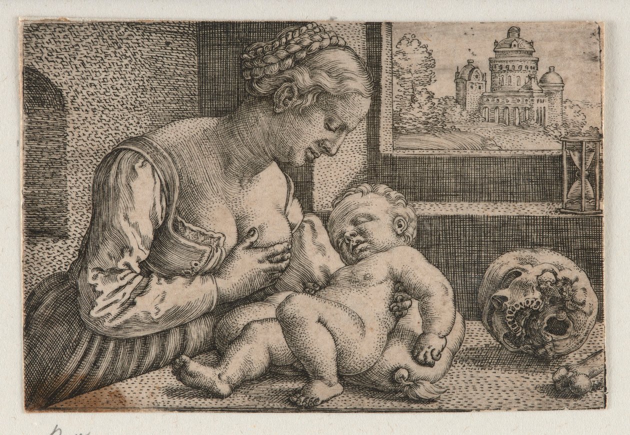 Madonna med en dödskalle av Barthel Beham