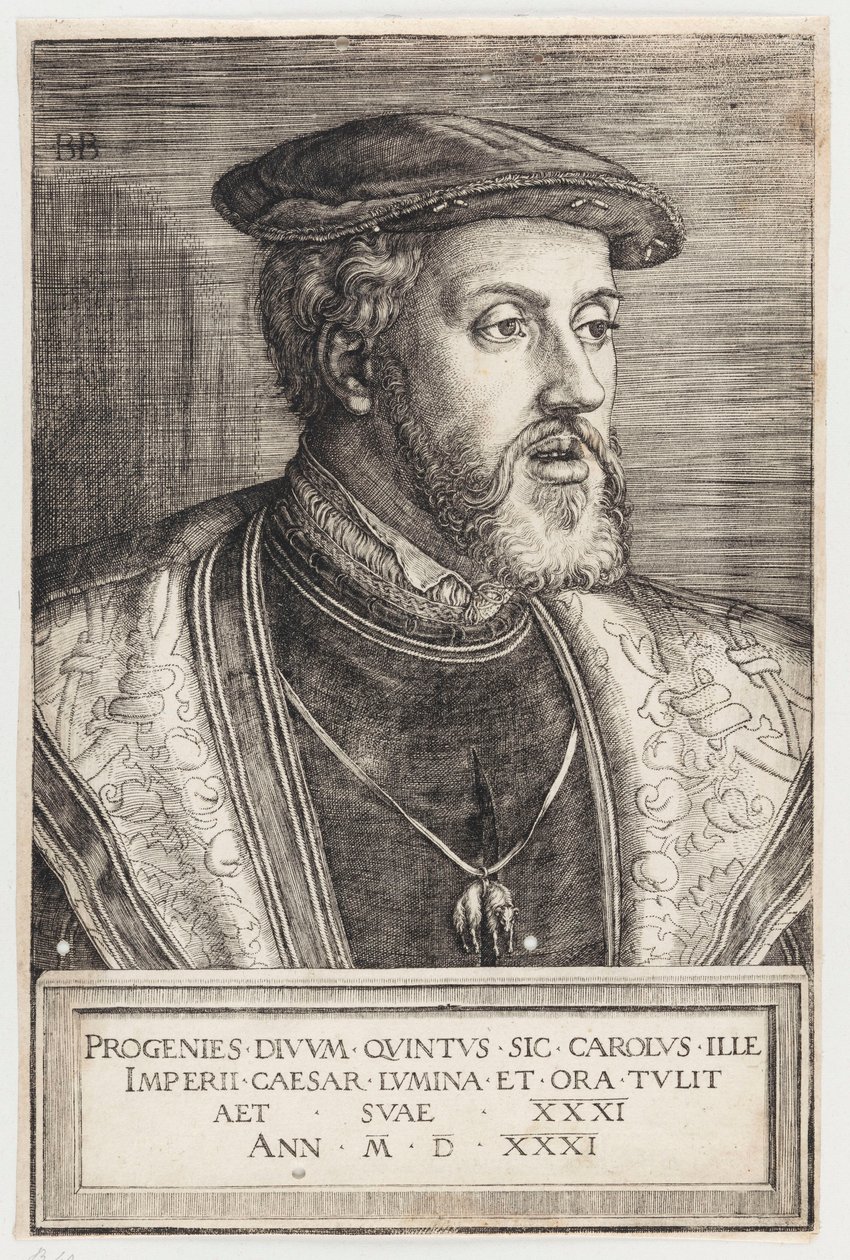 Porträtt av kejsar Karl V av Barthel Beham