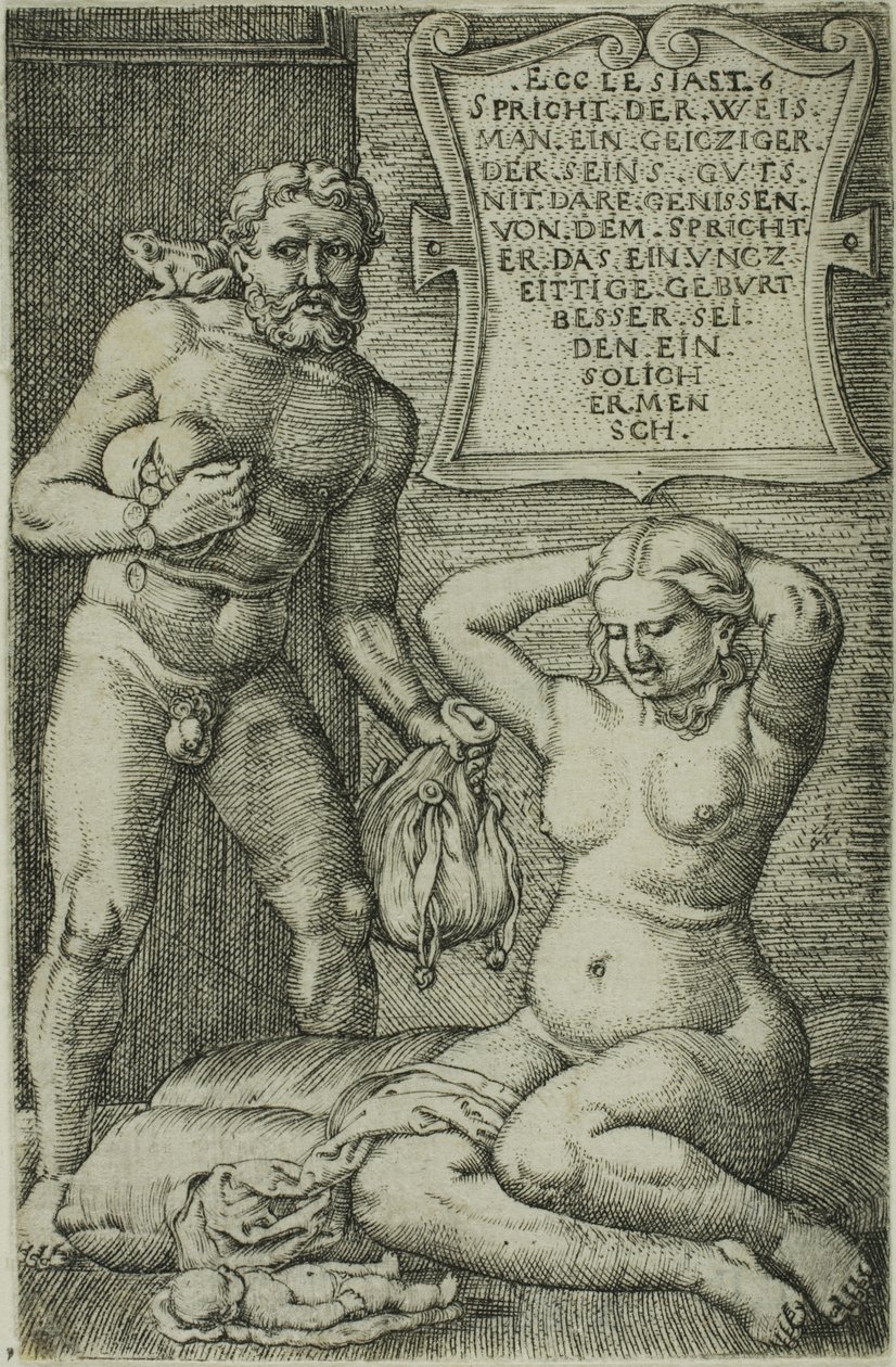 Snålen och missfallet av Barthel Beham