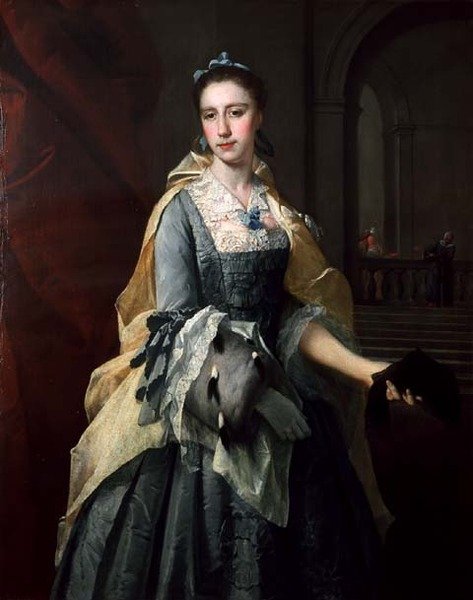 Porträtt av Catherine Havers (olja på duk) av Barthelemy (attr. to) Du Pan