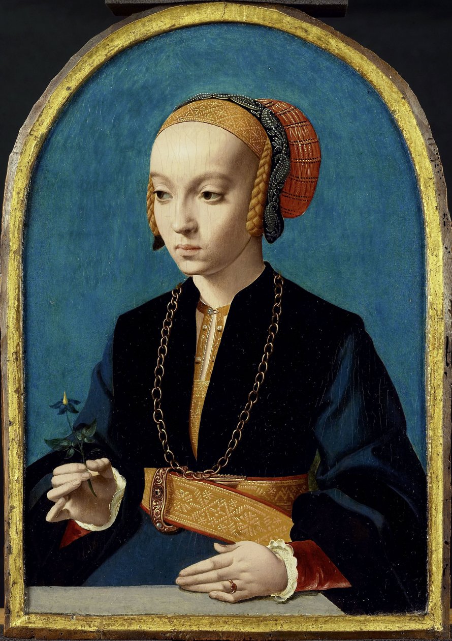 Porträtt av Elisabeth Bellinghausen (ca 1520- efter 1570) av Bartholomäus Bruyn (I)