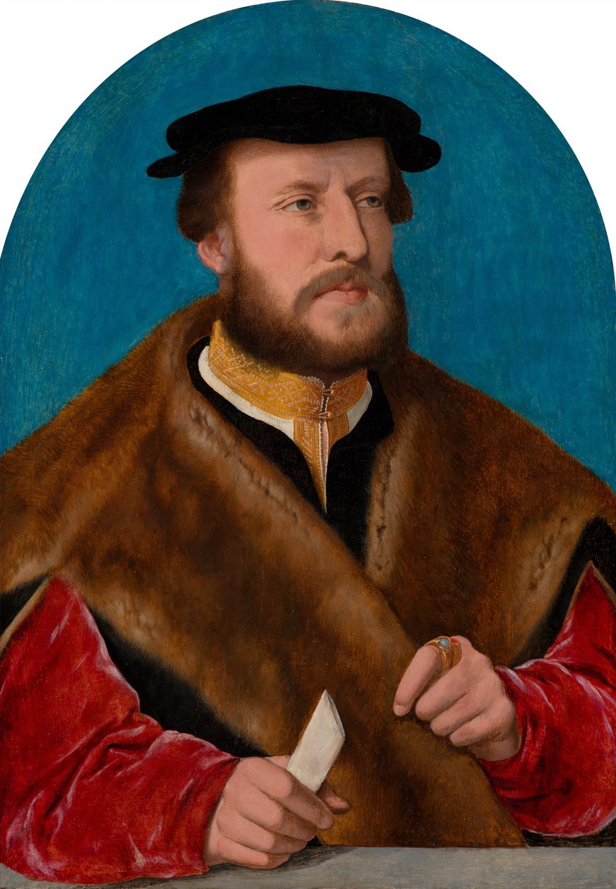 Nederländska: Porträtt av Jakob Omphalius (1500-1567) Porträtt av Jakob Omphalius av Bartholomaeus Bruyn the Elder