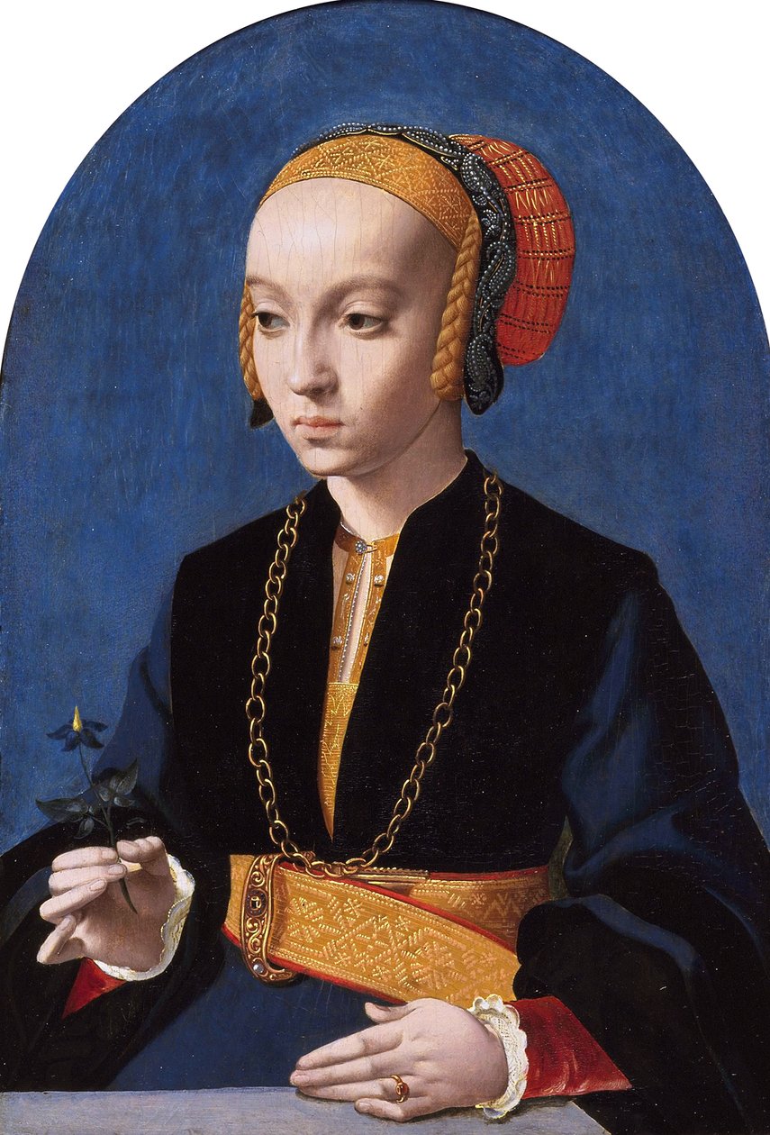 Porträtt av Elisabeth Bellinghausen (ca 1520- gt; 1570) av Bartholomaeus Bruyn the Elder