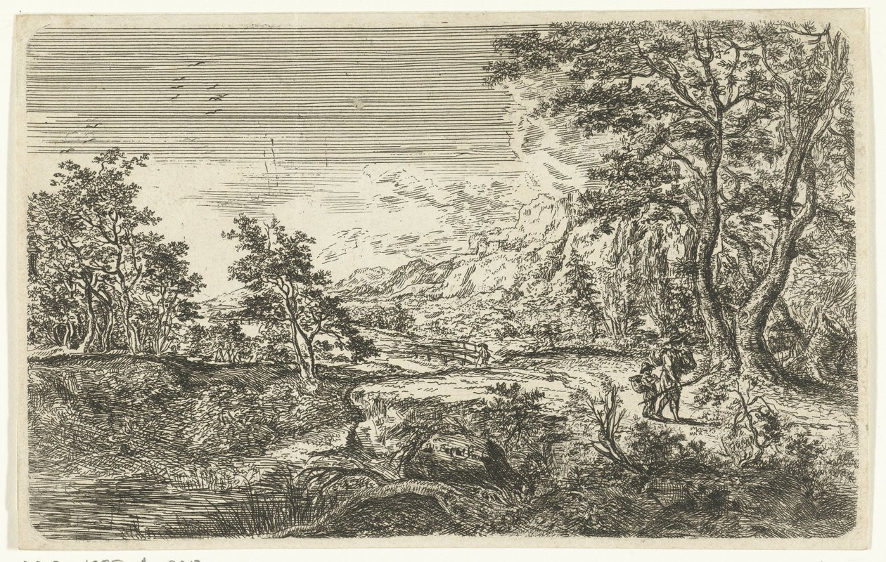 Landskap med man och pojke av Bartholomäus Ignaz Weiss (attributed to)