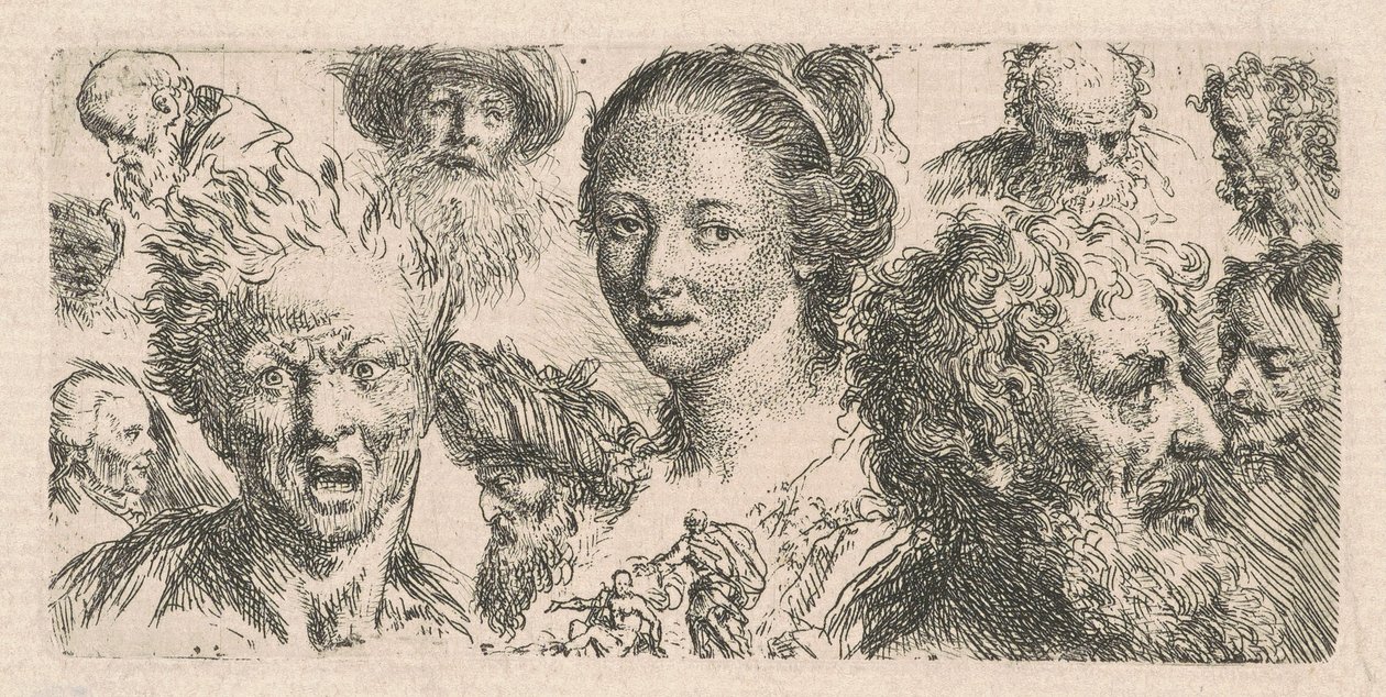 Studier av elva huvuden av Bartholomäus Ignaz Weiss