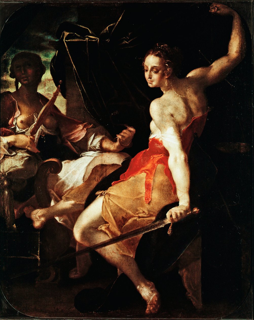 Allegory of Justice and Prudence Målning av Bartholomeus Spranger (1546-1611), cirka 1599-1600 sön. 131x106 cm Paris, Louvren av Bartholomaeus Spranger