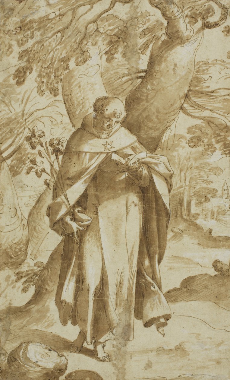 Saint Dominic Reading, ca 1573 av Bartholomaeus Spranger
