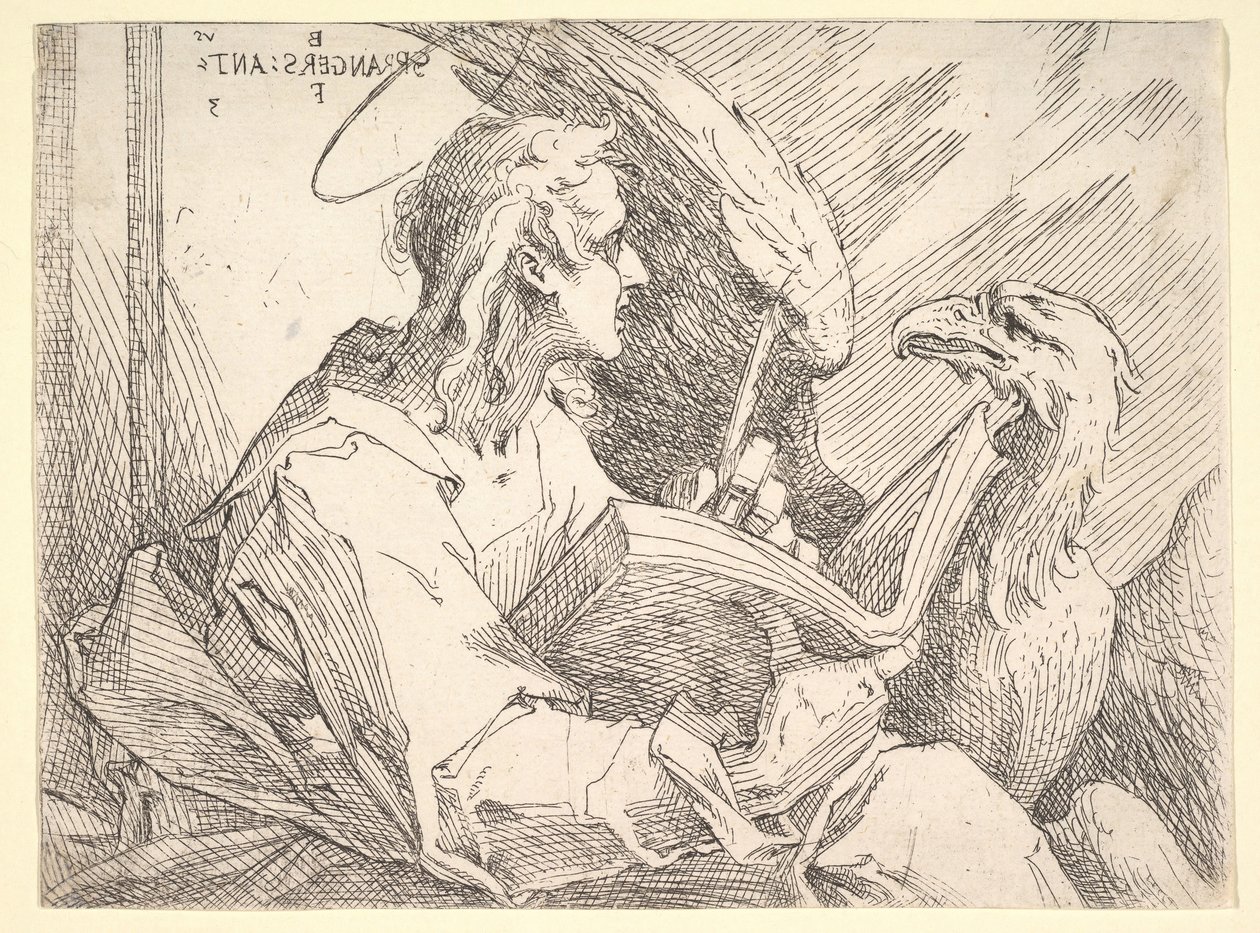Sankt Johannes evangelisten, ca. 1596. av Bartholomaeus Spranger
