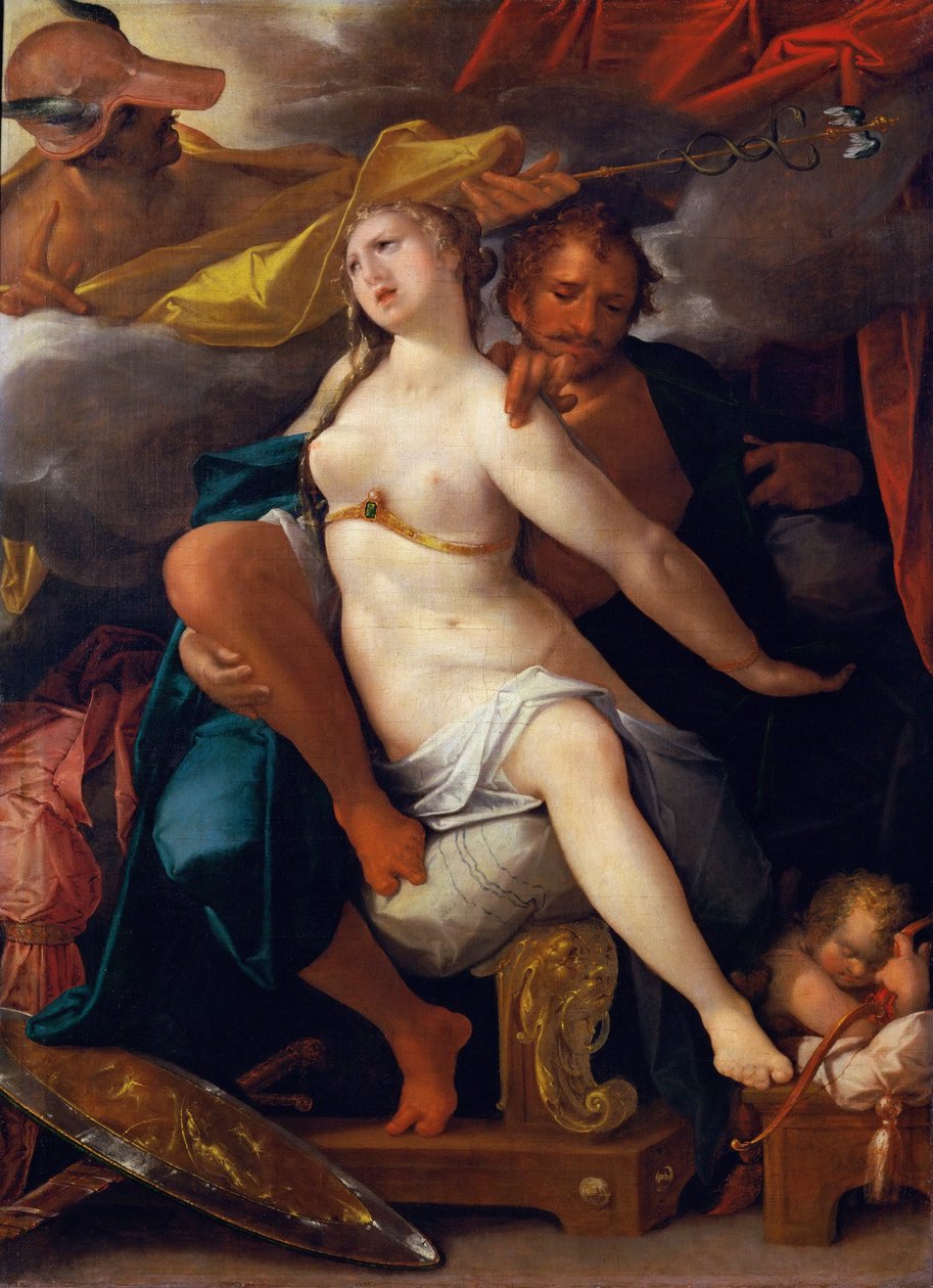 Venus och Mars varnade av Merkurius, ca 1586 av Bartholomaeus Spranger