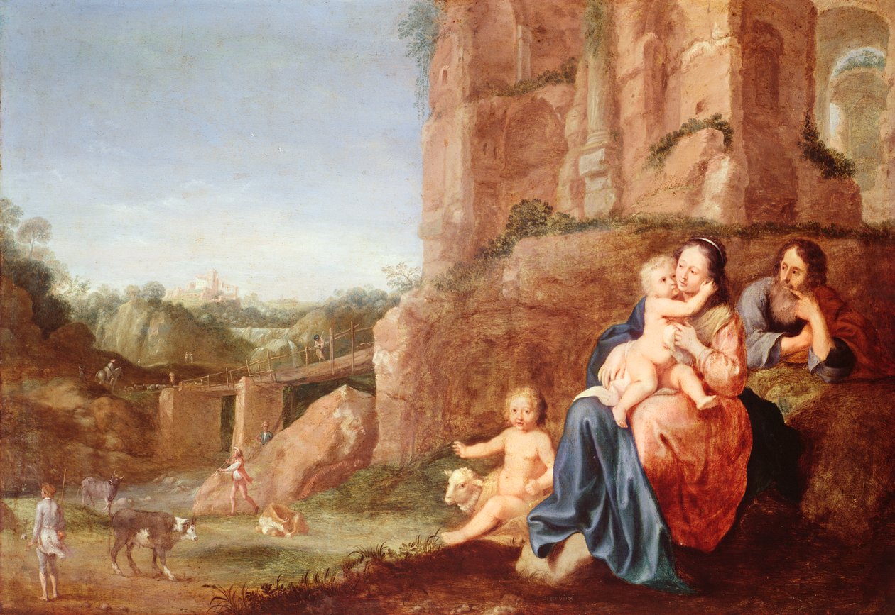 Flygningen till Egypten, 1600-talet av Bartholomeus Breenbergh