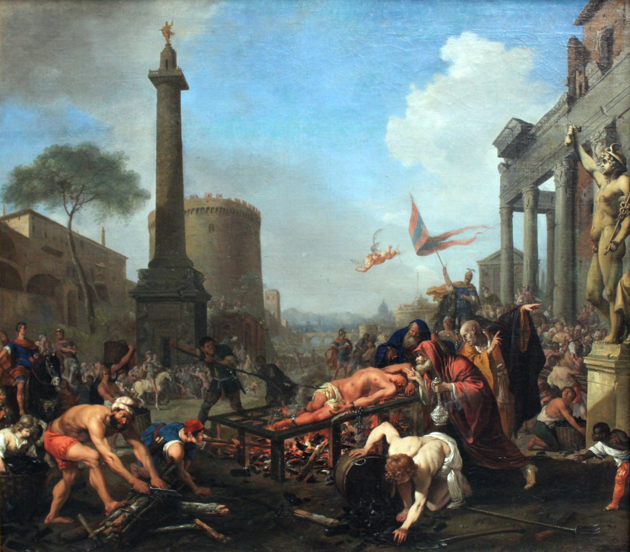 Saint Lawrence martyrskap av Bartholomeus Breenbergh