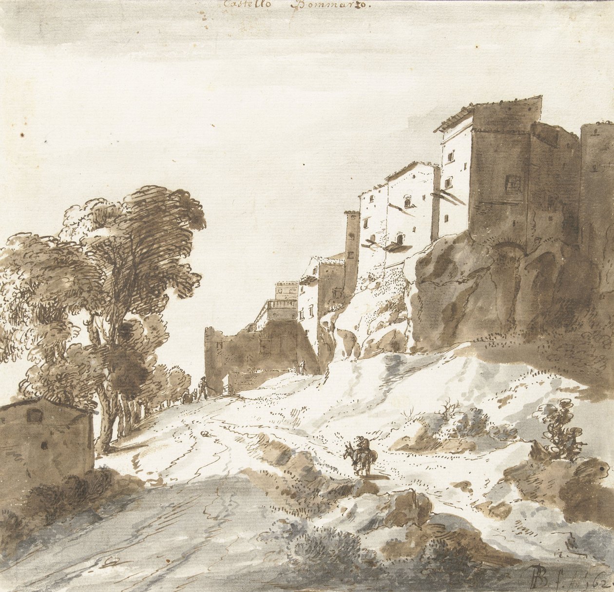 Bomarzo slott, 1625 (penna) av Bartholomeus Breenbergh