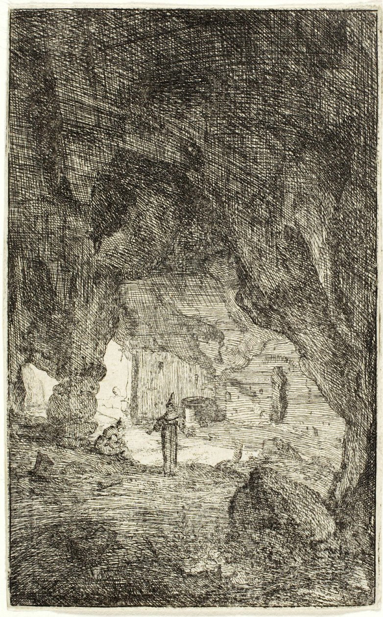 Grotto and Friars, från The Ruins of Rome av Bartholomeus Breenbergh