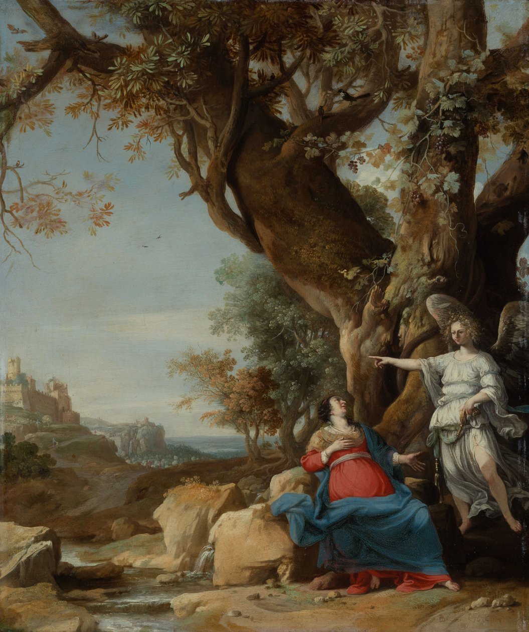 Hagar och ängeln av Bartholomeus Breenbergh