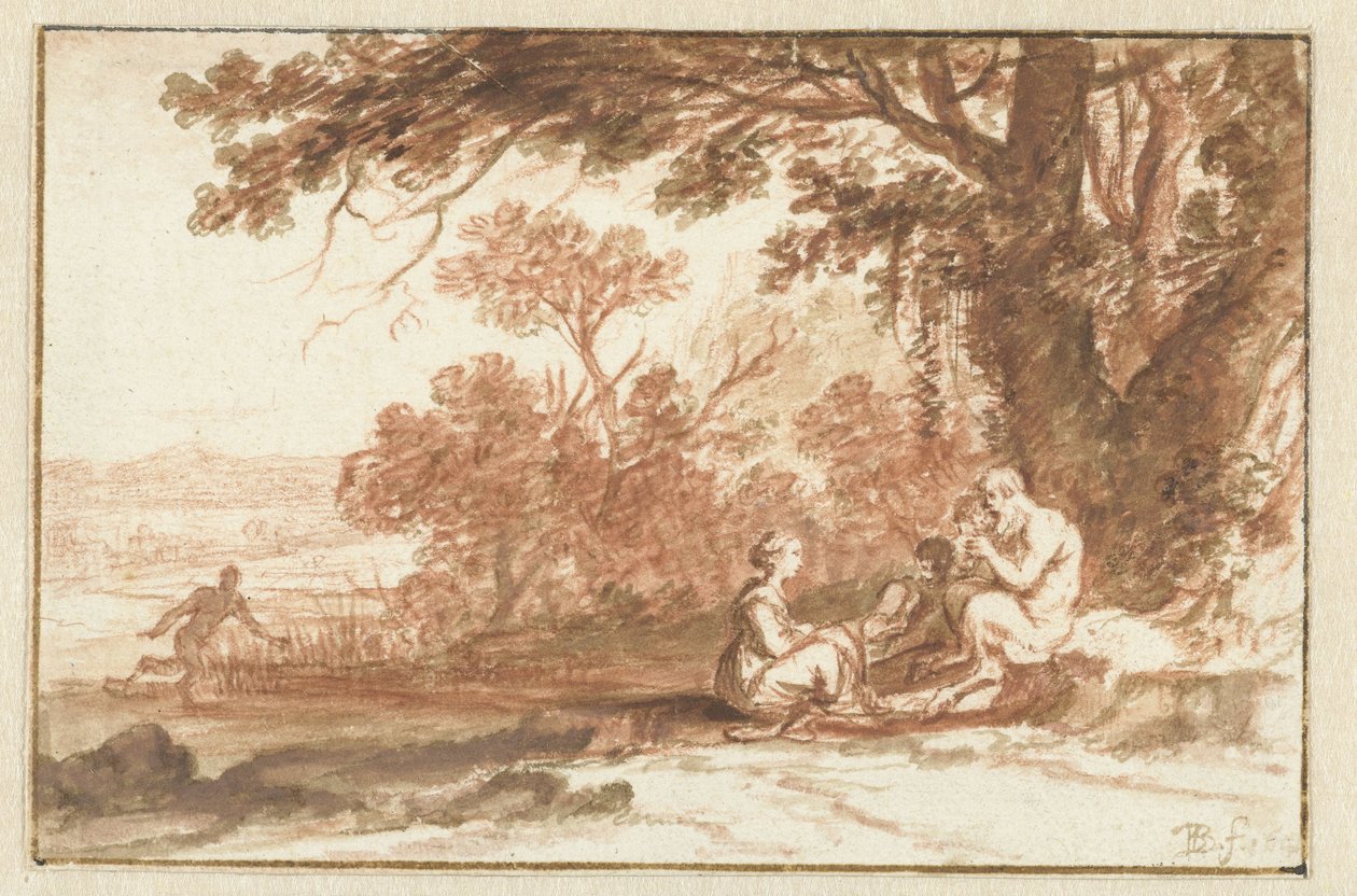 Landskap med nymfen Korsika och satyren av Bartholomeus Breenbergh