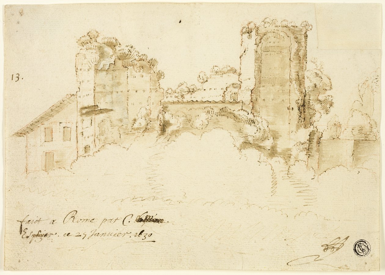 Romerskt landskap av Bartholomeus Breenbergh