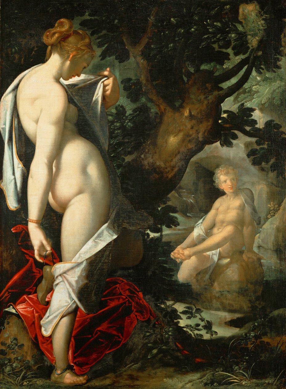 Tyska: Hermaphroditus und die Nymphe Salmacis Hermaphroditus och nymfen Salmacis av Bartholomeus Spranger