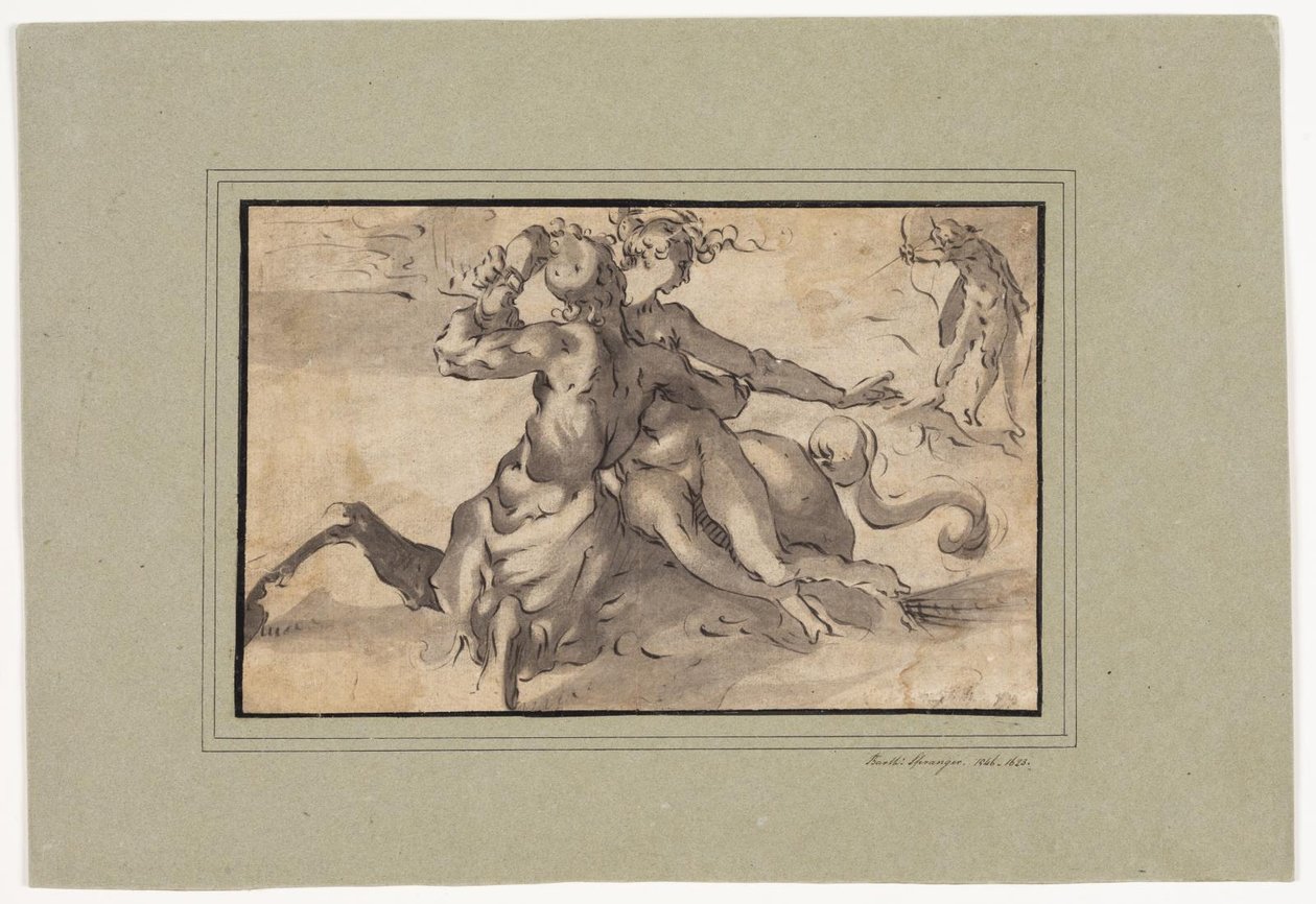 Hercules, Deianira och Kentauren Nessus av Bartholomeus Spranger