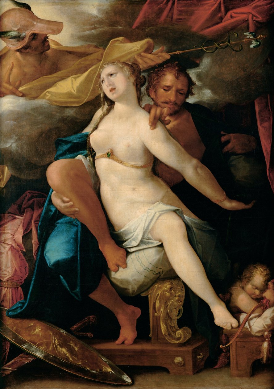 Venus och Mars varnade av Merkurius, ca 1586 av Bartholomaeus Spranger
