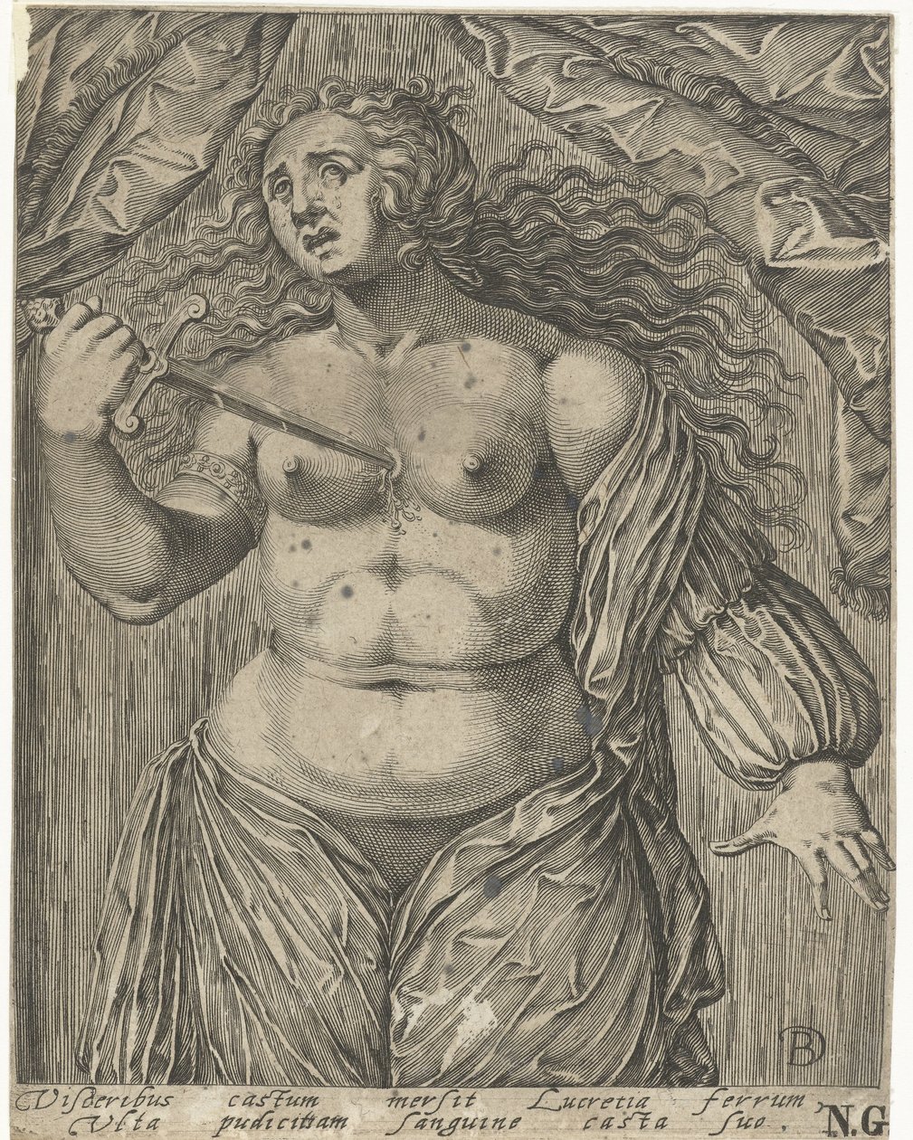 Lucretias självmord av Bartholomeus Willemsz. Dolendo